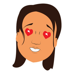 Isolated happy avatar of a woman, Vector illustration