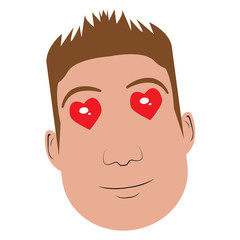 Isolated happy avatar of a man, Vector illustration