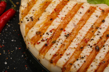 Grilled pork steak