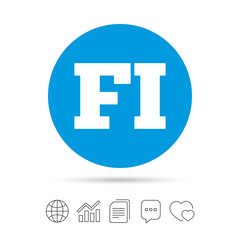 Obraz premium Finnish language sign icon. FI translation.