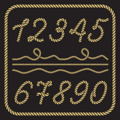 Gold numbers made from nautical rope - 143195765