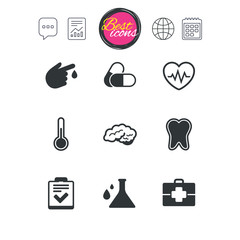 Medicine, healthcare and diagnosis icons.