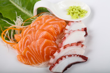 Salmon and Octopus sashimi