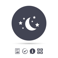 Moon and stars sign icon. Sleep dreams symbol.