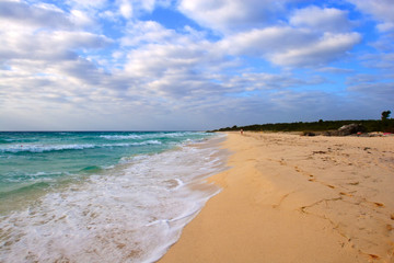 Waves on beautiful golden beach