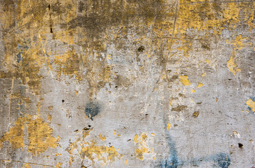 Vintage yellow wall, grunge background, texture