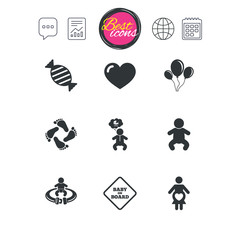 Pregnancy, maternity and baby care icons.
