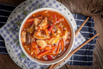 Chinese chicken with vegetables.
