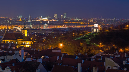 Fototapeta na wymiar Mala strana in the nightt, Prague, Czech Republic