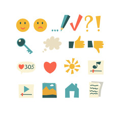 Set of vector icons, buttons for application design