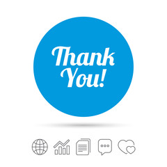 Thank you sign icon. Customer service symbol.