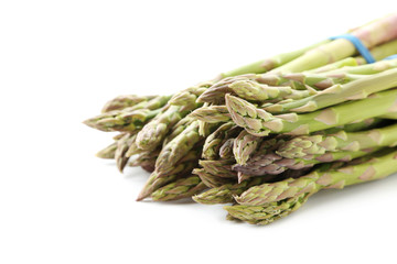 Green asparagus isolated on a white background