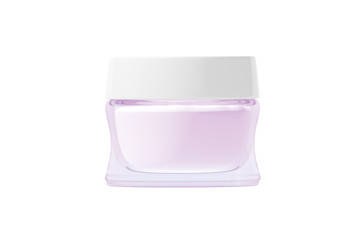Glass jar with white plastic lid 3D rendering shadowless