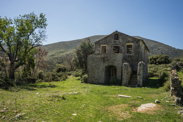 Fototapeta na wymiar Old Perithia, Corfu's oldest village, Greece