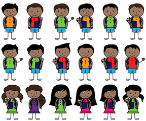  Collection of African American Students in Vector Format