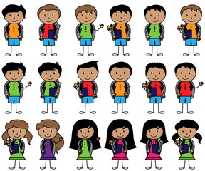  Collection of Hispanic or Latino Students in Vector Format