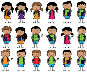  Collection of Hispanic or Latino Students in Vector Format