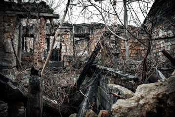 Ruins destroyed house