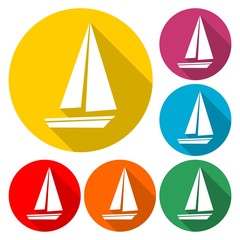 Boat Icon Flat Graphic Design - Illustration