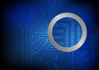 Fototapeta premium Vector : Binary code in electronic circuit board