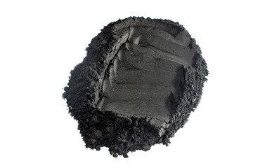 Activated charcoal powder shot with macro lens