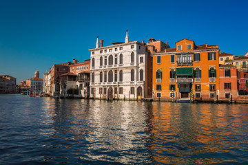 Fototapeta na wymiar Grand Canal and Palazzo Giustinian Lolin in Venice, Italy