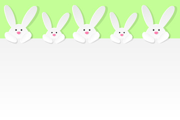 Easter bunnies design with copyspace. Vector.