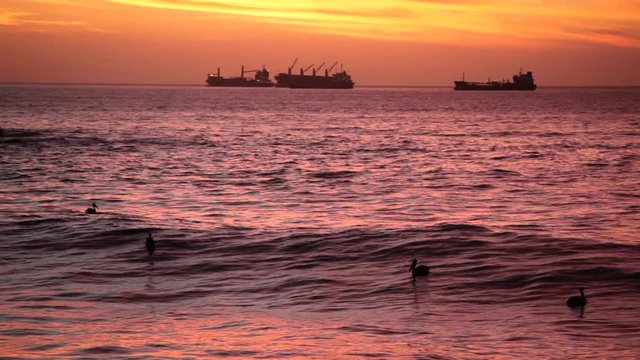 Ships at Dusk, Valparaiso.
Chile