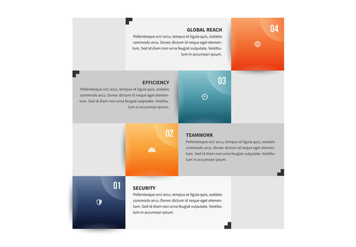 Stacked Grayscale Tiles with Color Accent Infographic 2