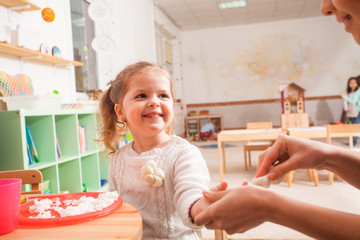 Time to eat in kindergarten