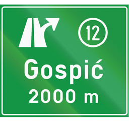 Information road sign used in Croatia - Highway exit