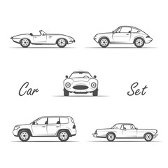 old cars in vintage style