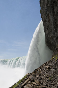 Wha's behaind the Niagara Falls?