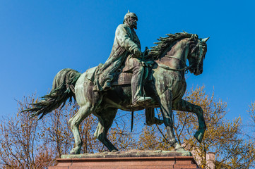 Obraz premium Kaiser-Wilhelm-I.-Denkmal; Karlsruhe; Deutschland 