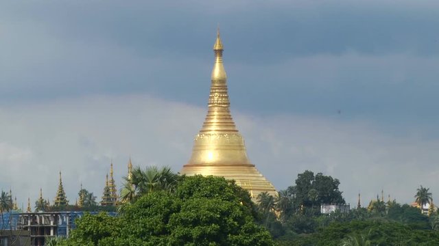 Temple in Nepal against the blue sky