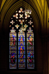 Stained glass windows. St.Patrick's Cathedral in New York.