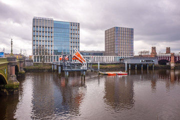 Fototapeta na wymiar Glasgow City College Main Building on the banks of the river clyde- Scotland