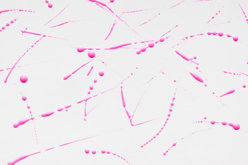 White background with abstract pink nail polish smears. Beautiful delicate backdrop for decorative cosmetics advertisement. Creative, beauty, fashion, manicure concept