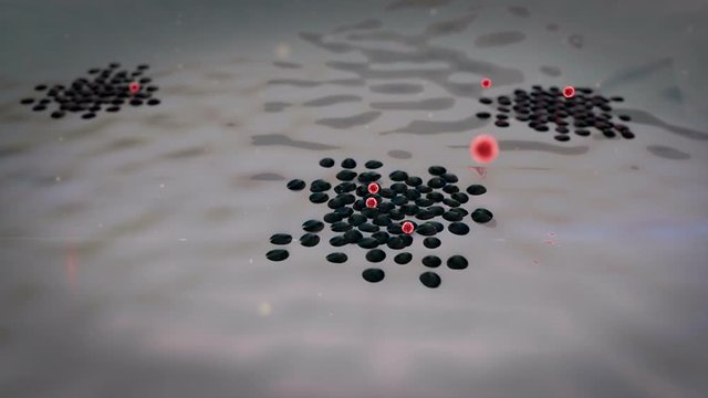field of cells, macrophages attack the cells, Coronavirus attack the cells, action of the human immune system, cells and leukocyte