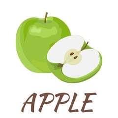 Apple. Flat design. Vector illustration. Ripe fruits for Your ideas.