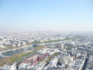 View on Paris in sunlight