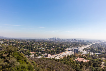 Fototapeta na wymiar Hollywood freeway in Los Angeles, California
