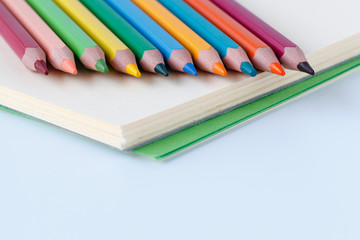 Row of color pencils