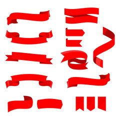 Obraz premium Ribbons stickers set