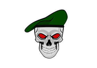 skull soldier with the green beret