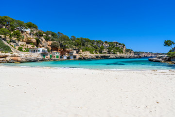 Fototapeta na wymiar Cala Llombards - beautiful beach in bay of Mallorca, Spain