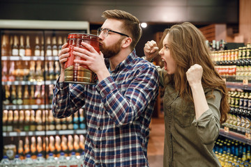 Woman screaming at man