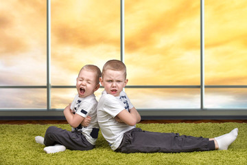 The conflict of the brothers.The boys had a fight and turned in different directions.Relationship...