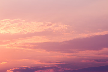 colorful dramatic sky with cloud at sunset