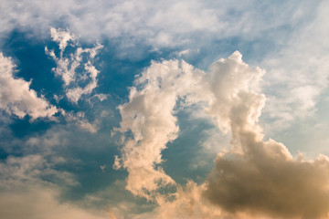 colorful dramatic sky with cloud at sunset